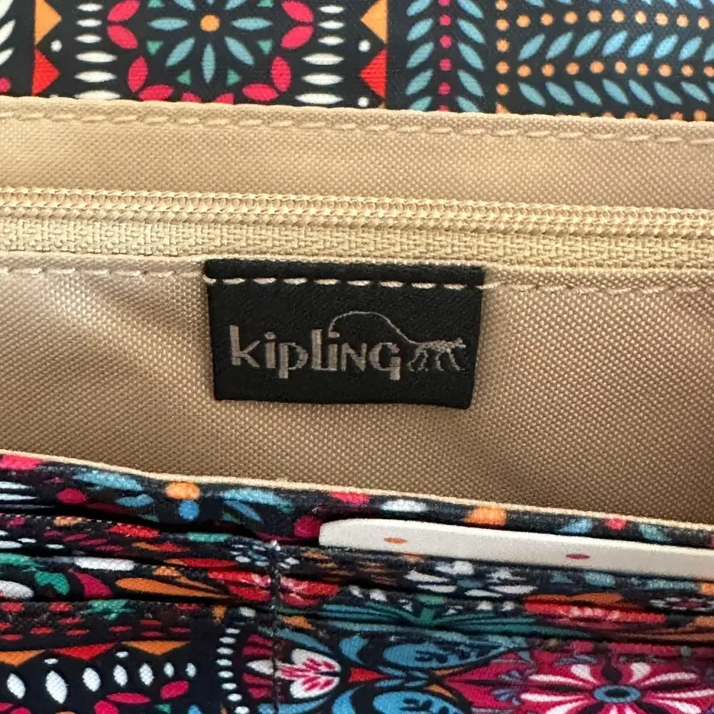 Kipling NEW Teddi Wallet Dizzy Darling Colorful Print Trifold Continental NWT
